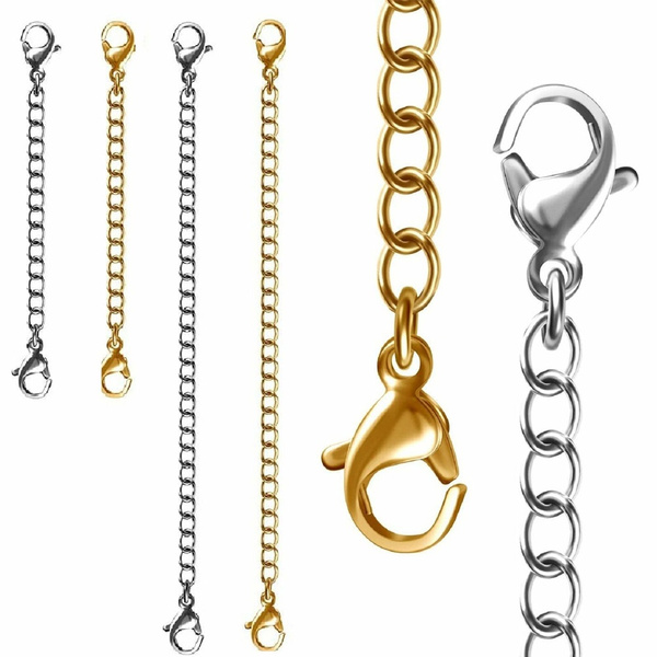 Stainless Steel Extender Chain Gold Silver Black 6'' 3'' DIY